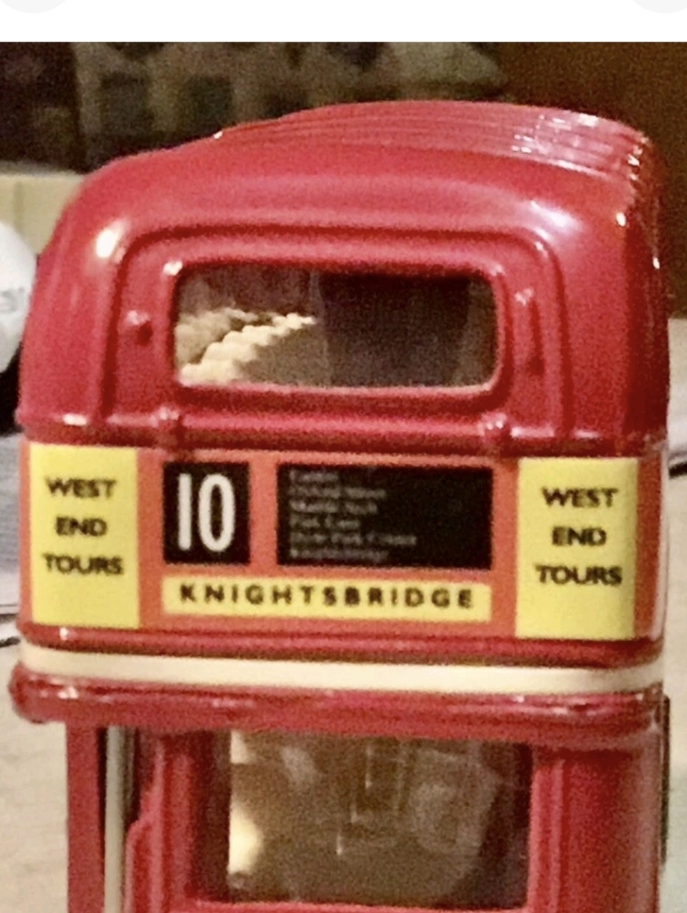 Red Double-Decker Bus Decorative Accent